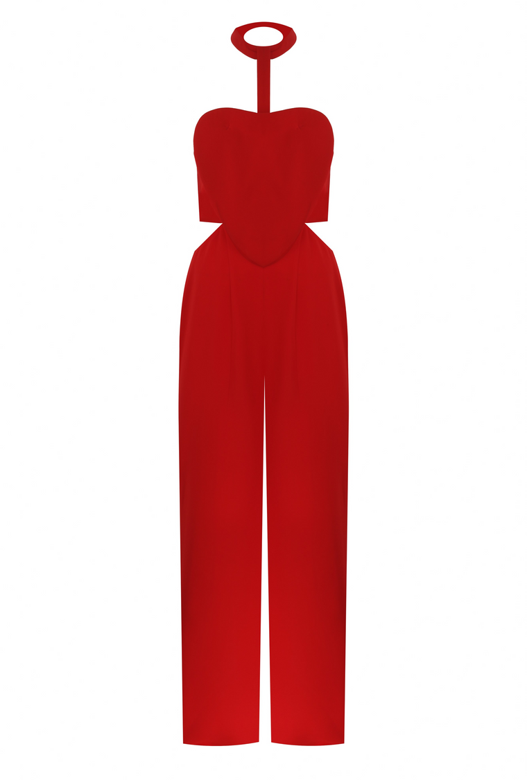 RED LOVE OVERALL ELBİSE