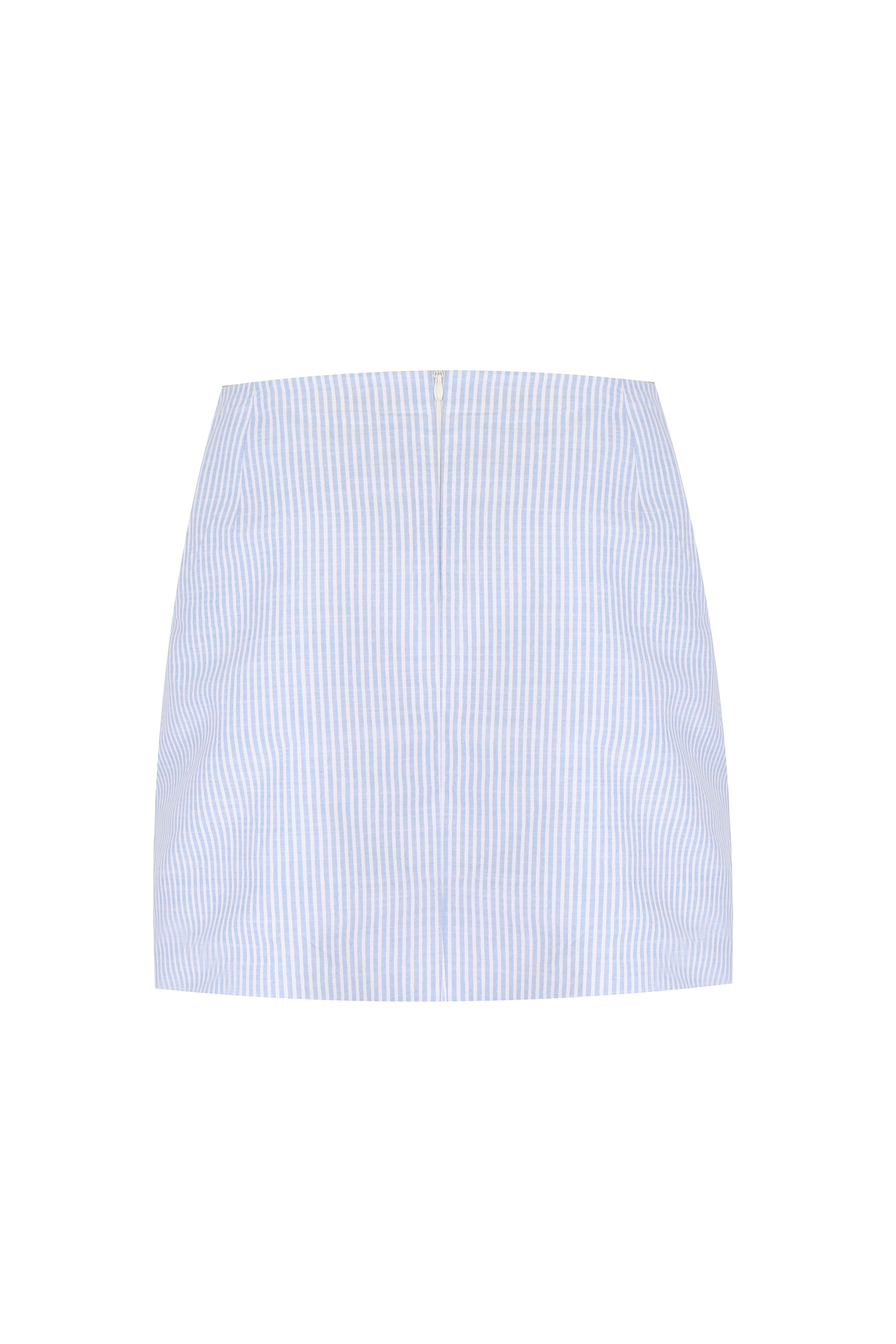 KENNEDY SKIRT - 100% linen blue skirt made from sustainable materials, perfect for eco-friendly fashion.