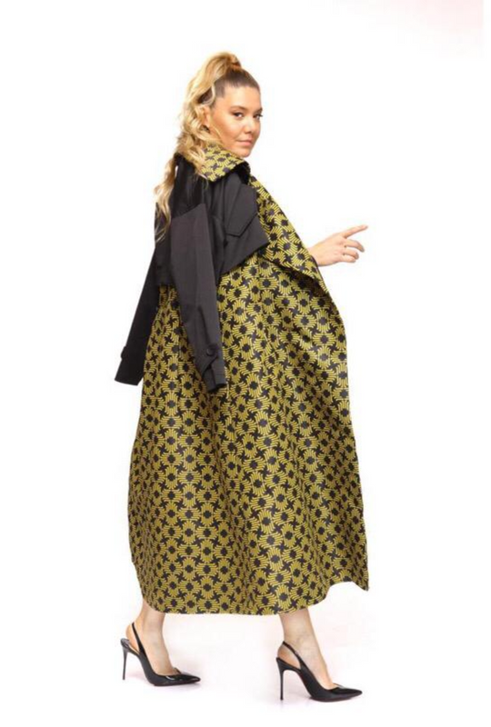 LOGO PRINTED OVER SIZE TRENCHCOAT