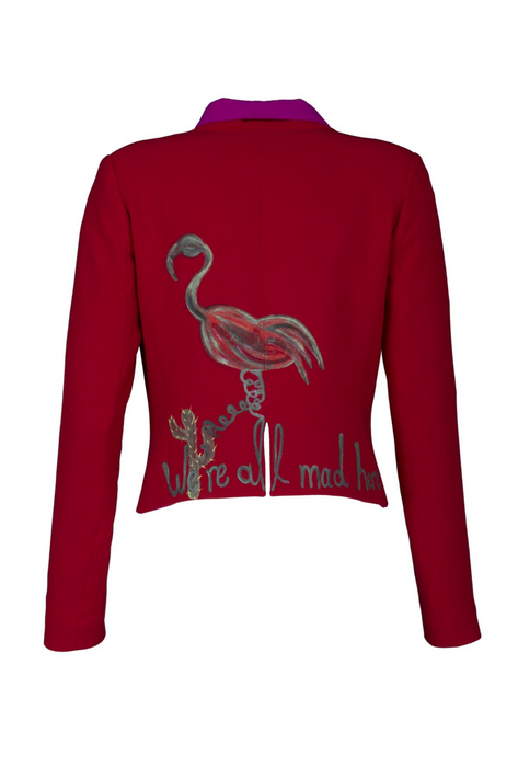 HAND PAINTED RED TUXEDO JACKET