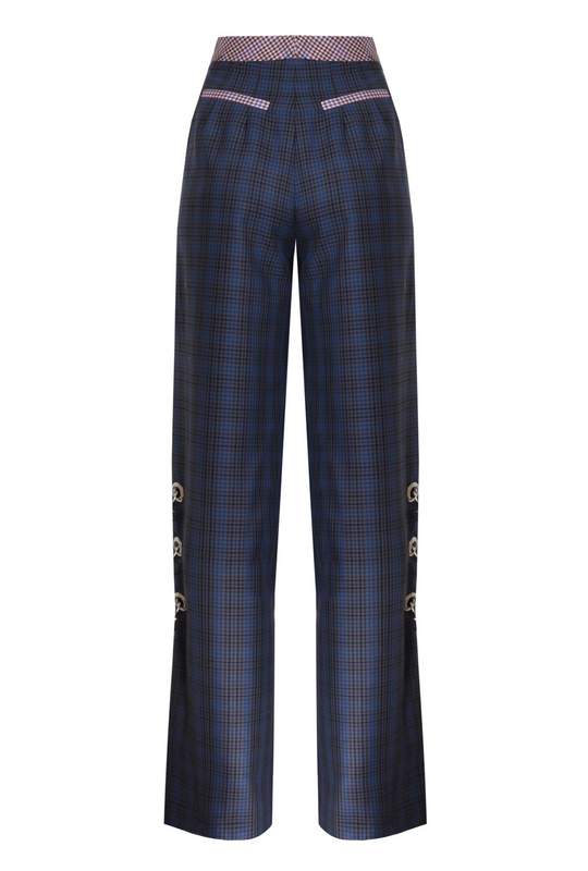 MIXED COLOR MINI CHECKED TROUSERS